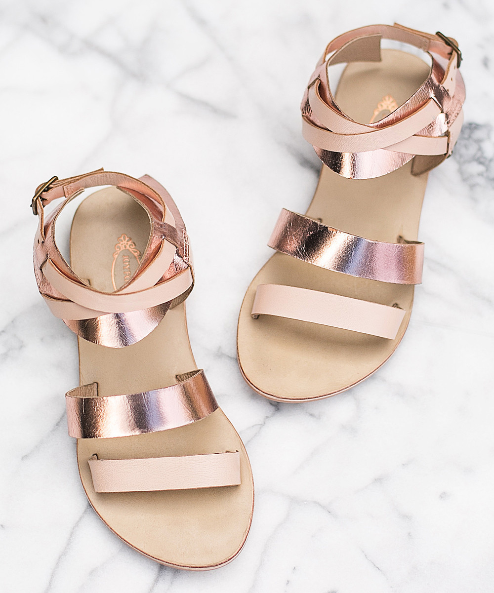 Joyfolie Women Women's Sandals Rosegold - Rose Gold Harper Leather Sandal - Women | Zulily