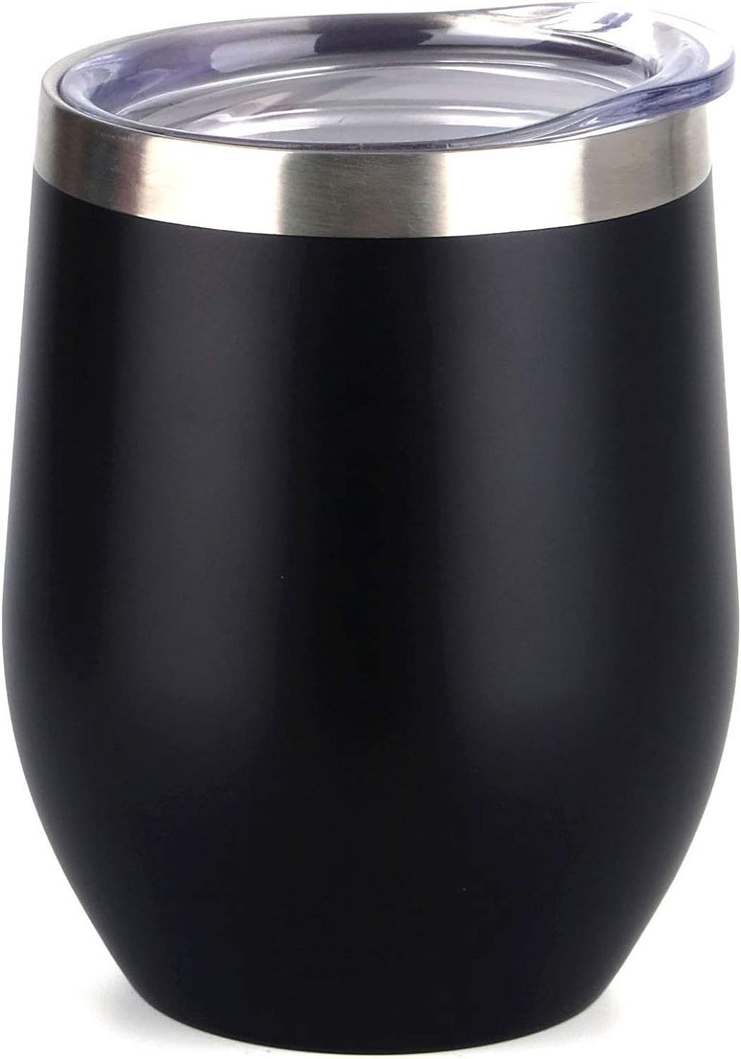SUNWILL Vacuum Insulated Wine Tumbler with Lid (Black), Stemless Stainless Steel Insulated Wine G... | Amazon (US)