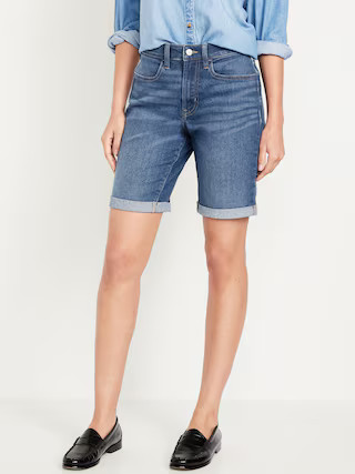 High-Waisted Wow Jean Shorts -- 9-inch inseam | Old Navy (US)