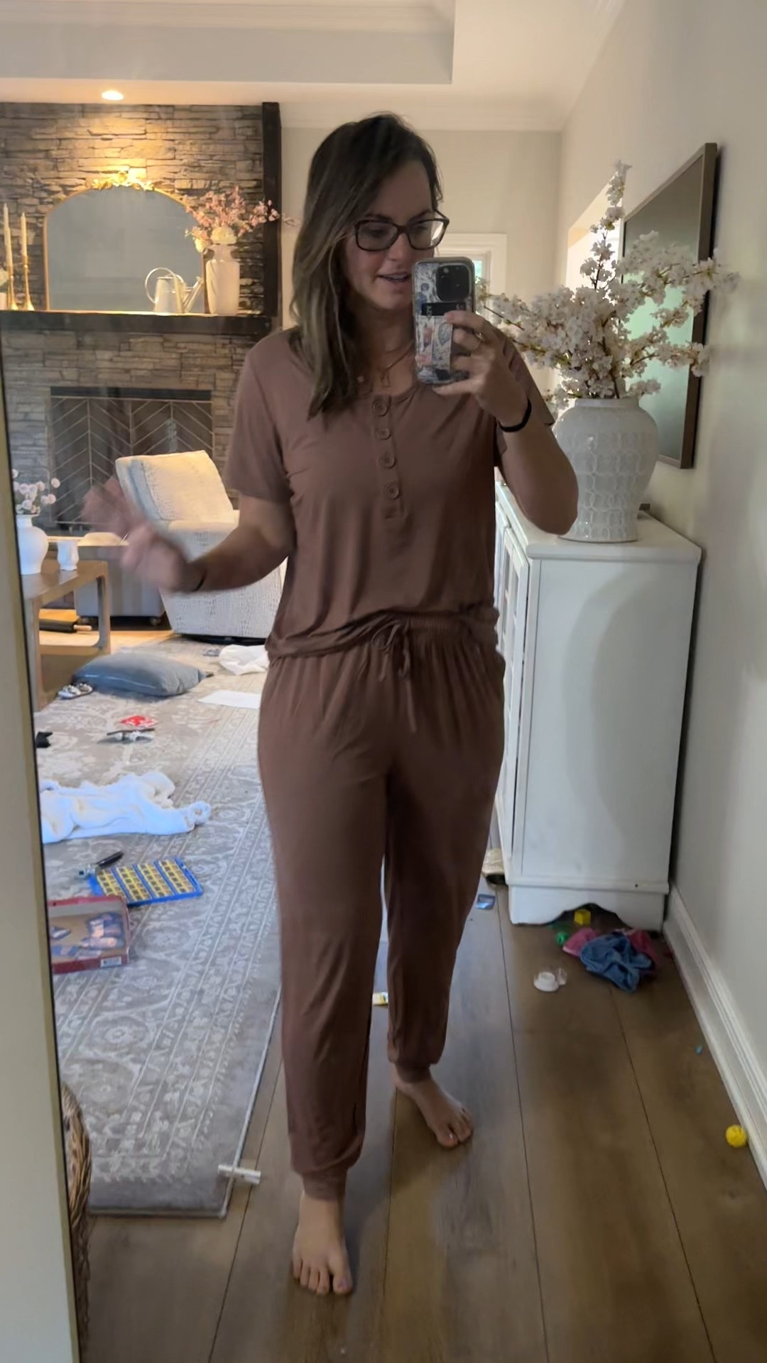 The comfiest lounge / pj set ever!!!! This material is a literal dream. Bamboo joggers and nursing friendly top. Great gift ideas for pregnant, postpartum moms or anyone who loves to be comfy!! super great material- soft & stretchy plus washes really well! 

#LTKdayinmylife #LTKFindsUnder50 #LTKootd