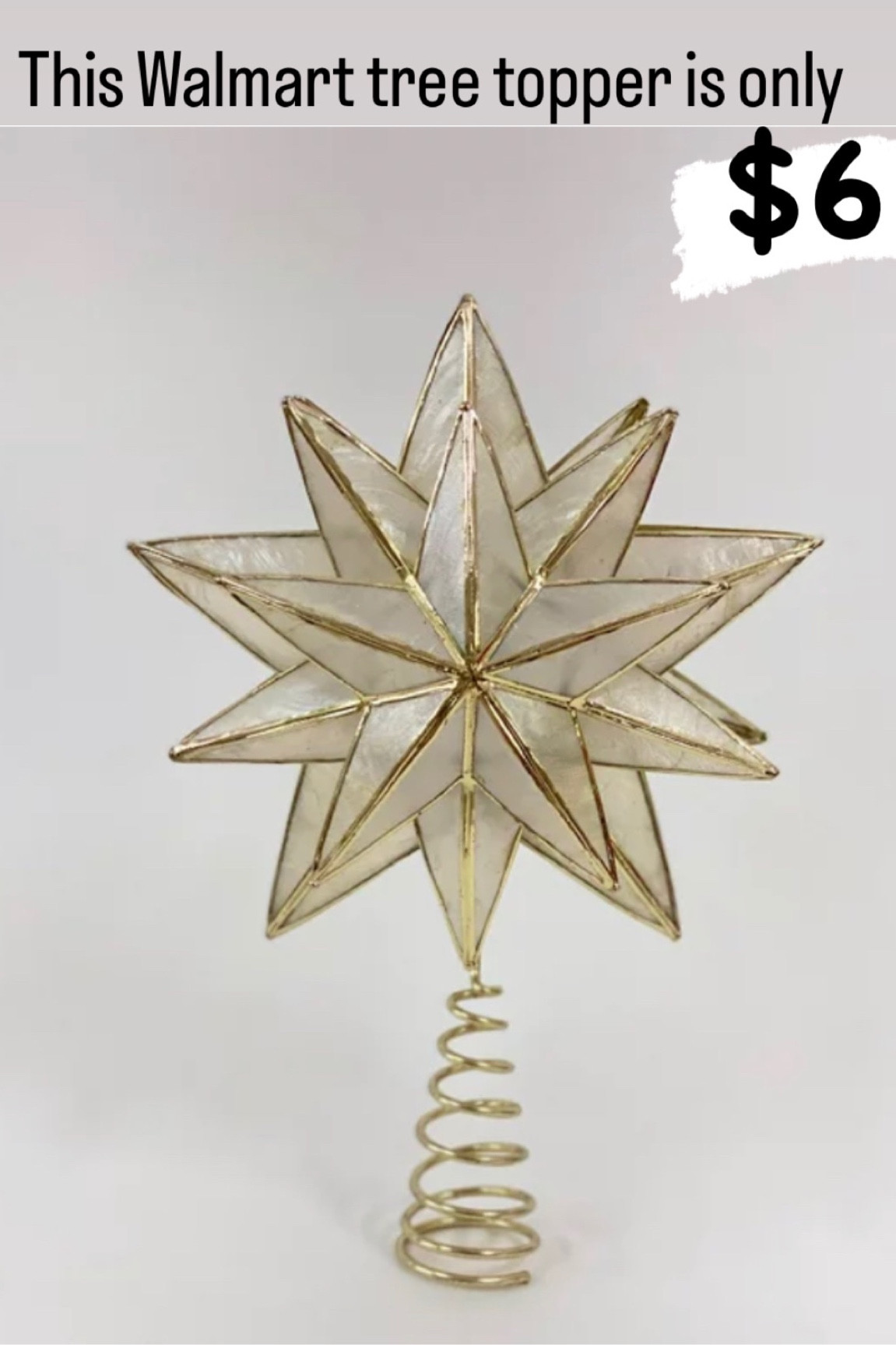 Walmart Tree Topper

Gold star
Gold tree topper 
Walmart find
Holiday decor

#LTKHoliday #LTKSeasonal #LTKhome