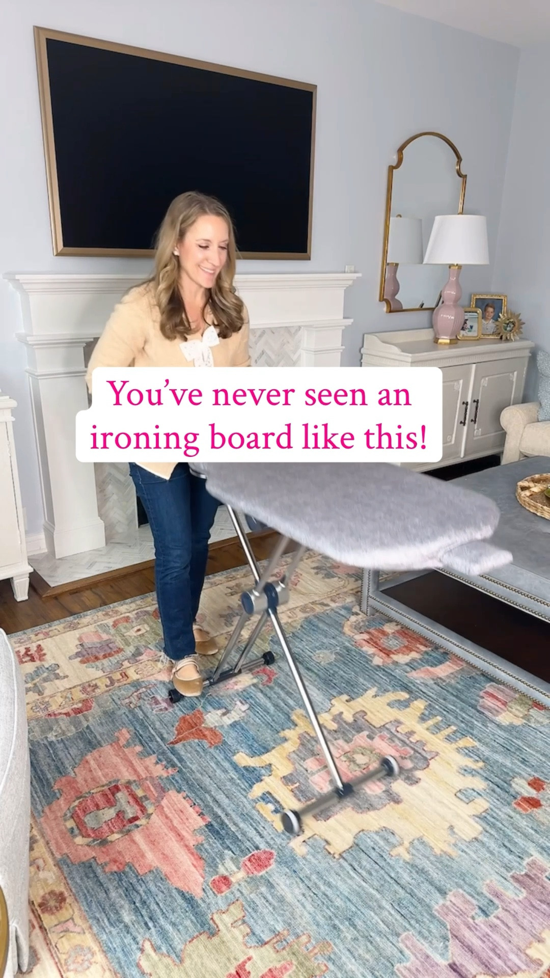 Laundry day just got better! This rotating, adjustable ironing board lets you press the front and back of garments without repositioning, works for sitting or standing, holds clothes in place, can be used to steam garments and folds flat for easy storage. A genius laundry upgrade! 

#LTKHome #LTKmomlife