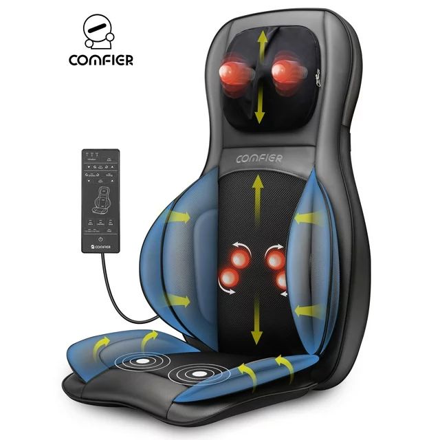 Comfier Shiatsu Neck Back Massager with Heat, Air Compression Massage Chair Pad, Seat Cushion Mas... | Walmart (US)
