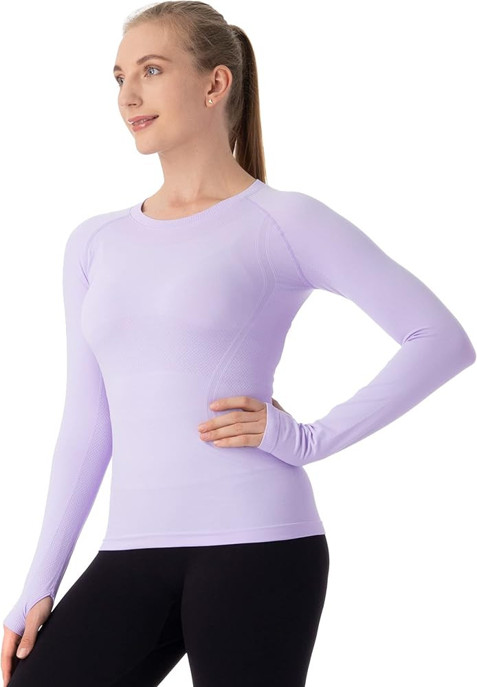 MathCat Seamless Workout Shirts for Women Long Sleeve Yoga Tops Sports Running Shirt Breathable A... | Amazon (US)