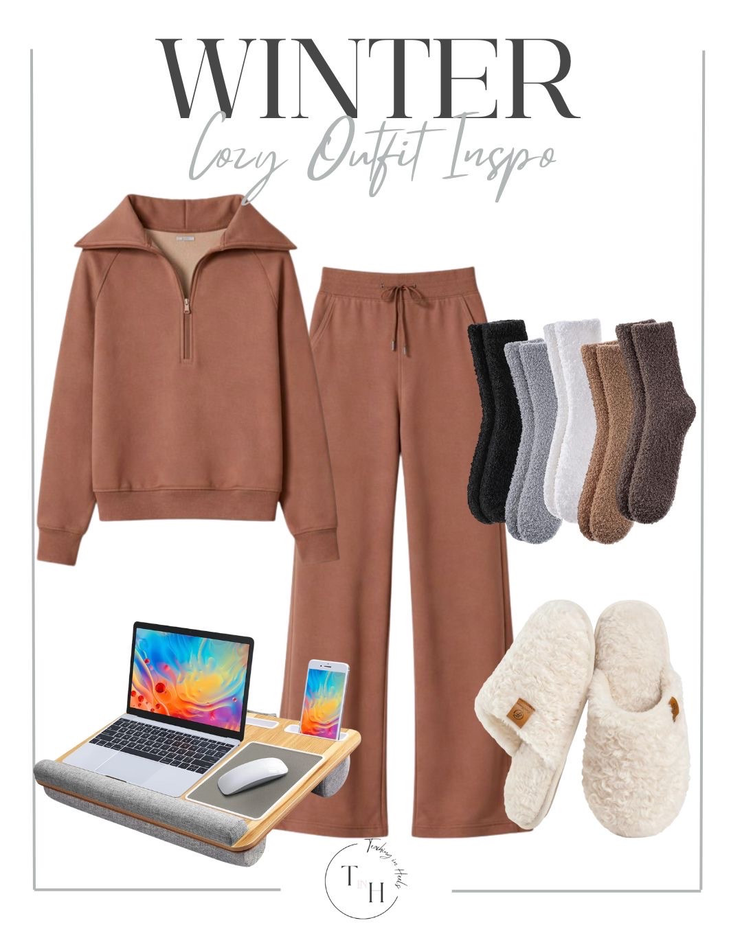 Cozy winter outfit  cozy winter ootd  two piece set  cozy socks  lap desk  work from home  teacher day off  day off outfit  weekend outfit  cozy and casual  travel outfit 

#LTKgrwm #LTKootd #LTKmomlife