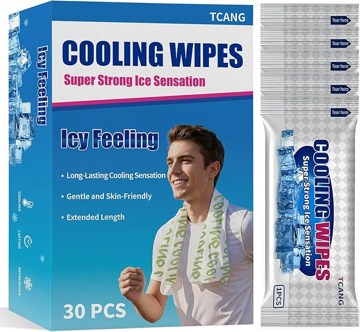 30 Pack Cooling Body Wipes, Alcohol-Free Cooling Towelettes Cooling Towel Alternative for Outdoor... | Amazon (US)