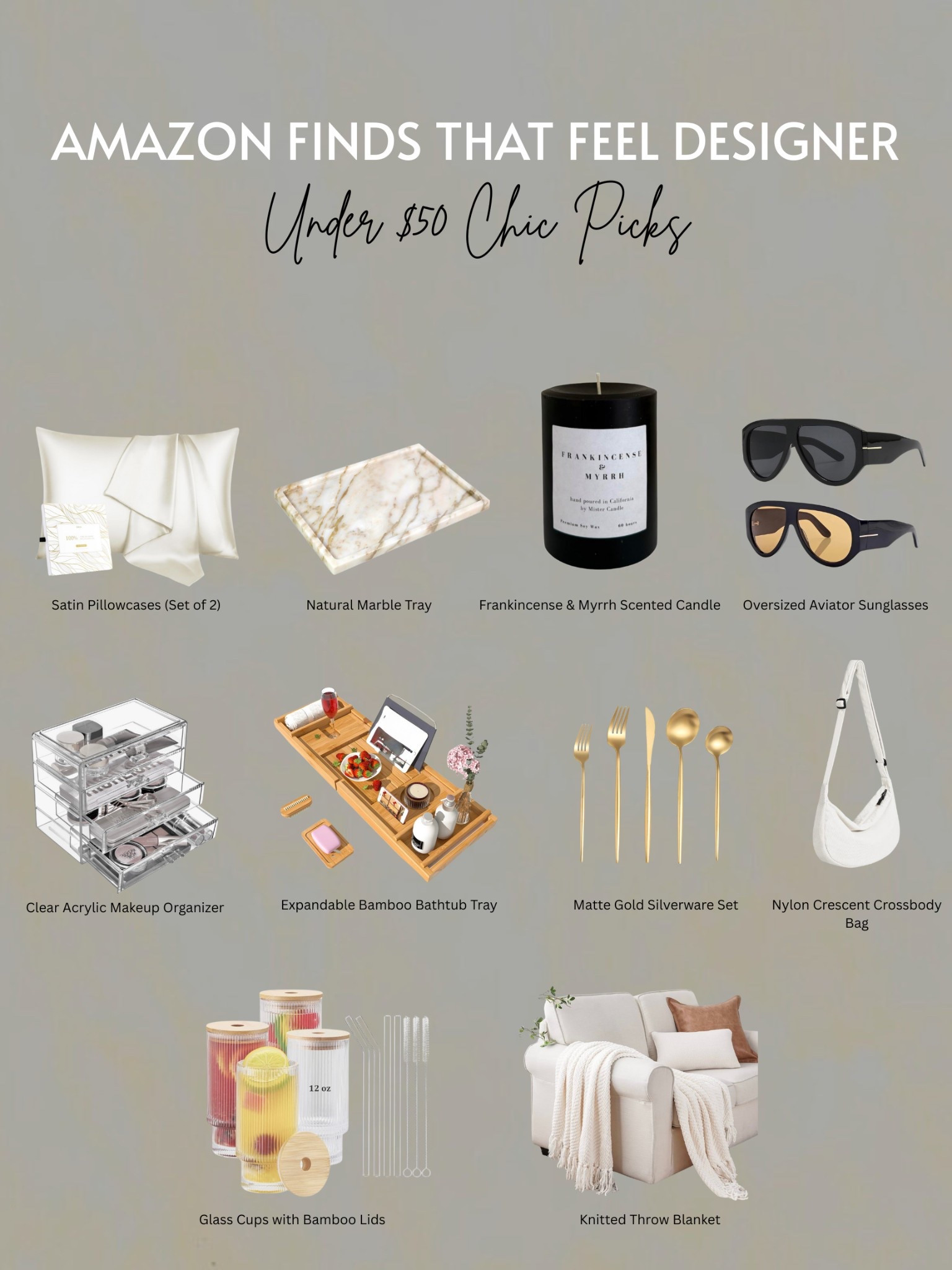 Amazon finds that scream designer without the price tag. These minimal + luxe pieces are all under $50 and elevate everything! your home, your outfits, your vibe. Shop now

#LTKU #LTKGiftGuide #LTKSaleAlert