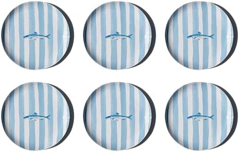 Sardinia NewWave Melamine Stripe Salad Plate - Blue - 8.5" - Set of 6 | Amazon (US)