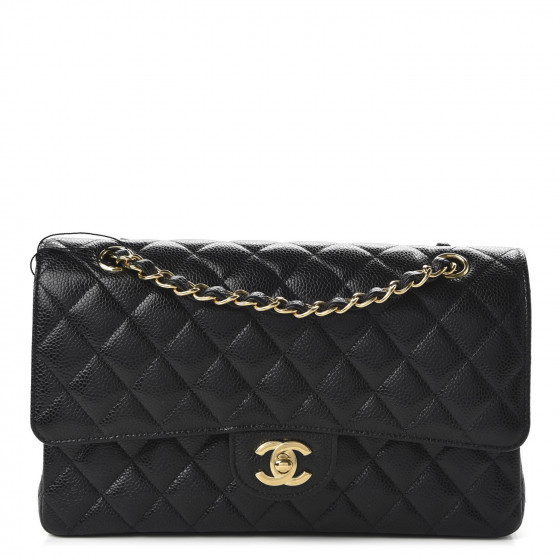 CHANEL Caviar Quilted Medium Double Flap Black | Fashionphile