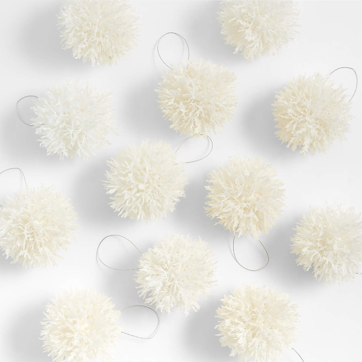 White Coral Cluster Christmas Tree Ornaments, Set of 12 + Reviews | Crate & Barrel | Crate & Barrel