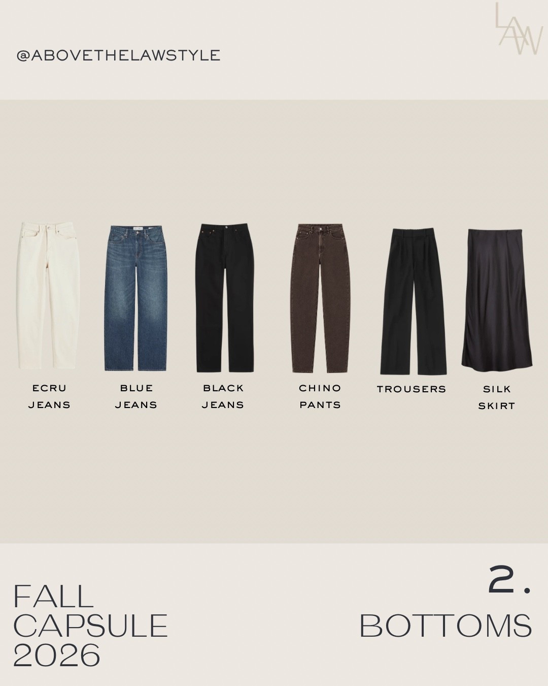 Fall Capsule 2026: Bottoms

#LTKOver40 #LTKSeasonal #LTKootd