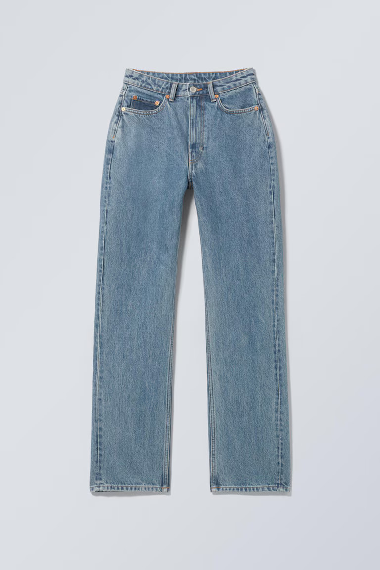 Resolute Curve High Waisted Regular Straight Jeans | Weekday