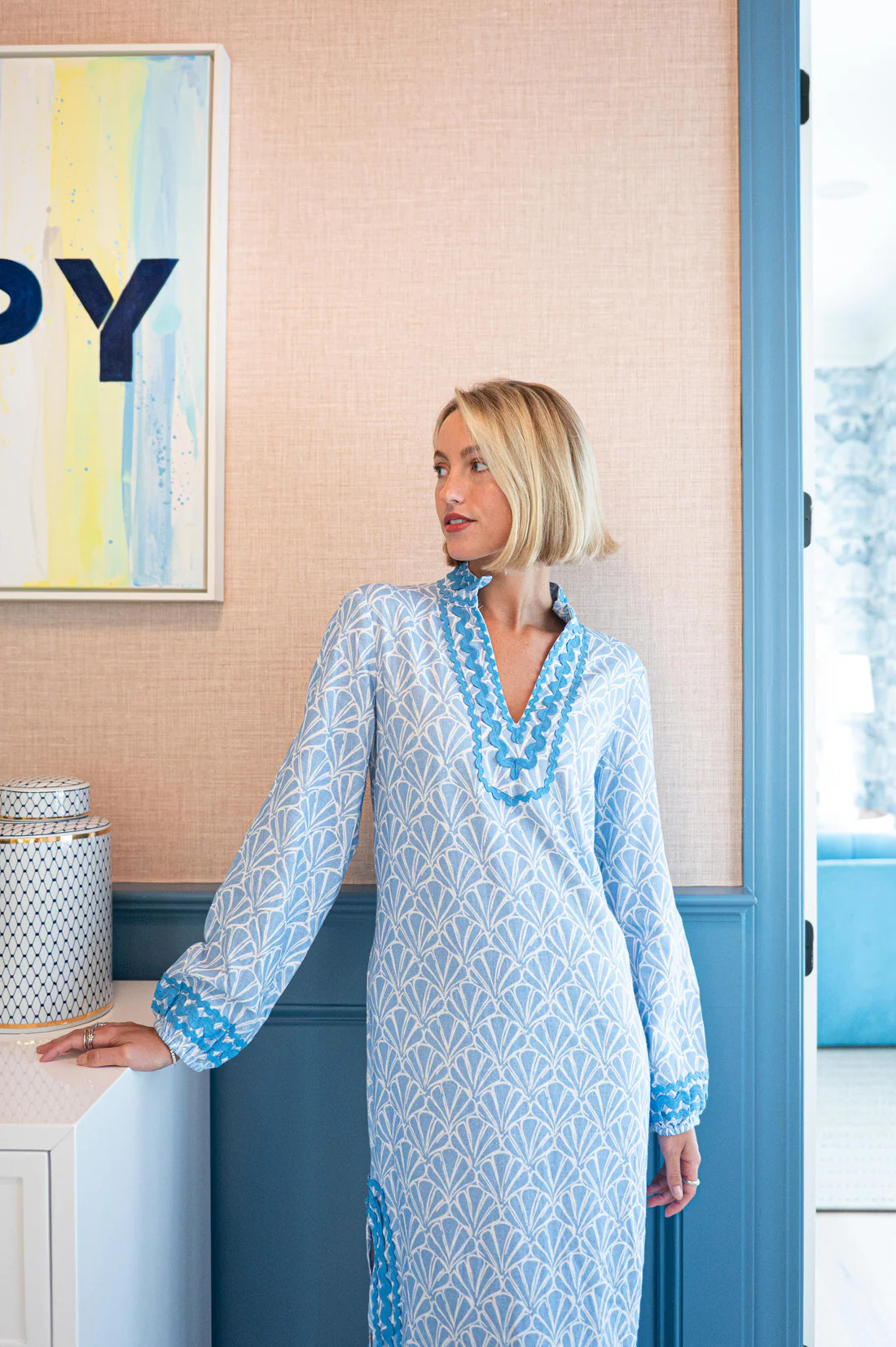 Seashell Print Caftan with Ric-Rac | Sail to Sable