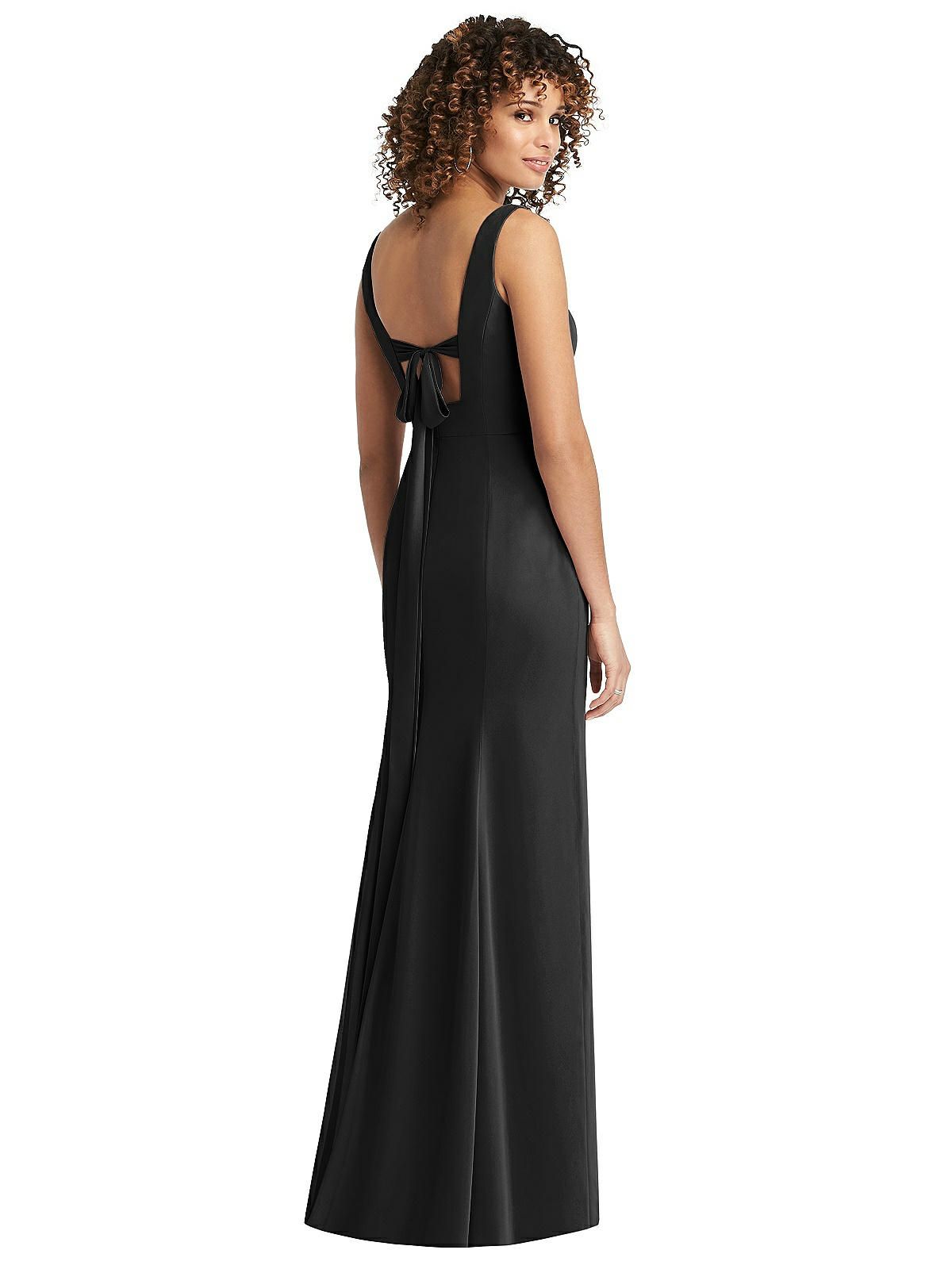 Sleeveless Tie Back Chiffon Trumpet Gown | The Dessy Group