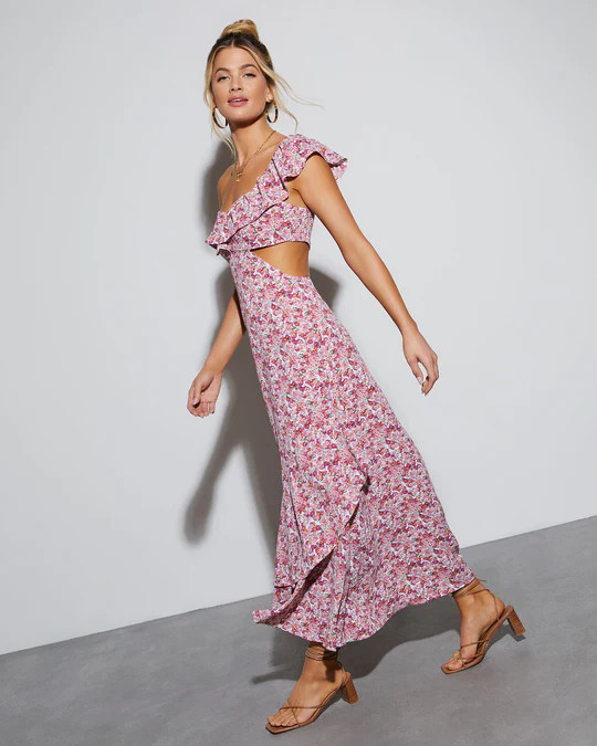 Jolie Floral One Shoulder Maxi Dress | VICI