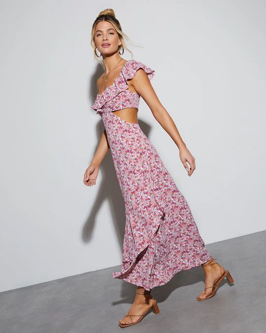 Jolie Floral One Shoulder Maxi Dress | VICI Collection