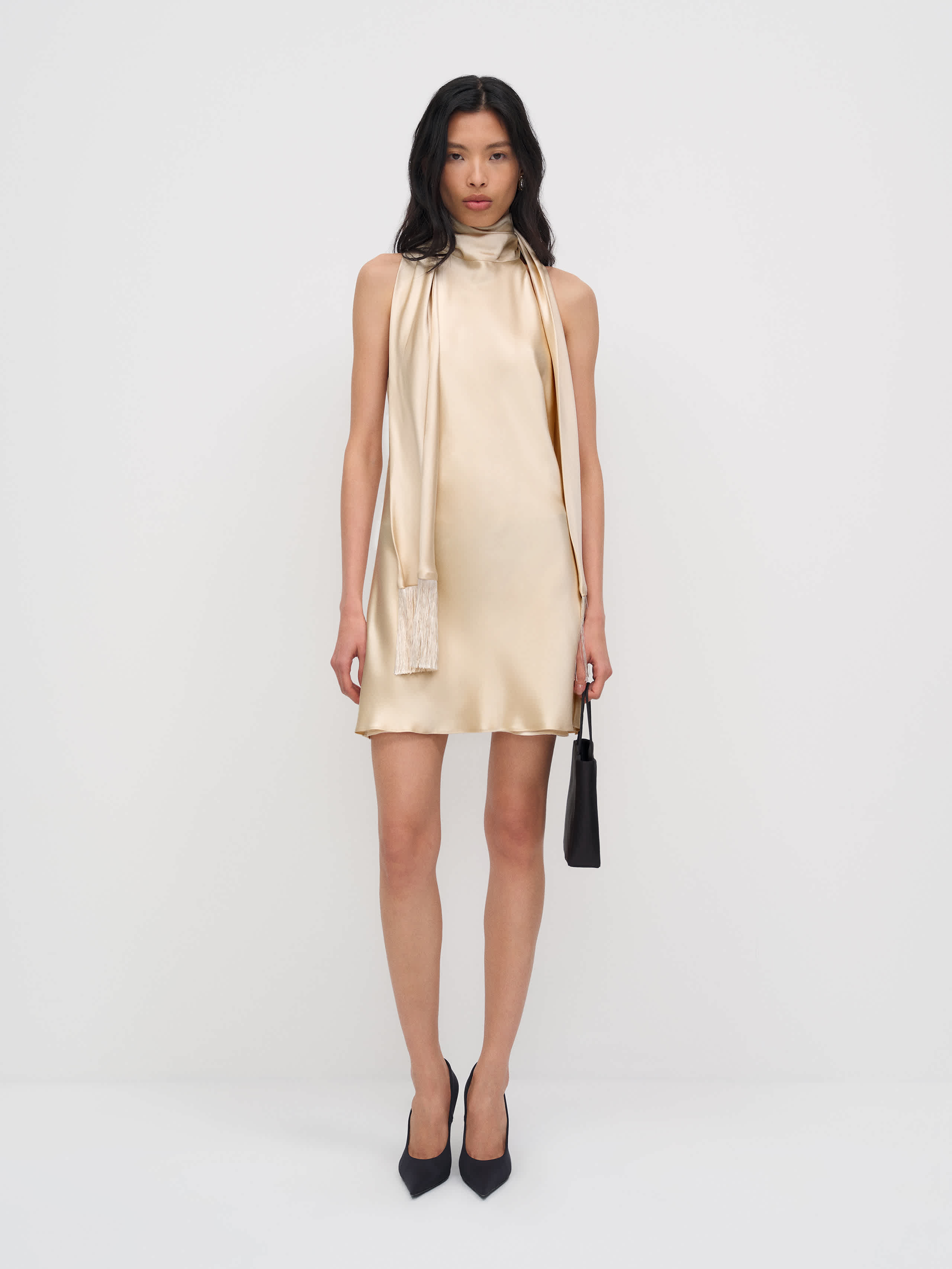 Reformation Helen Silk Dress Ivory Medium | Reformation (Global)