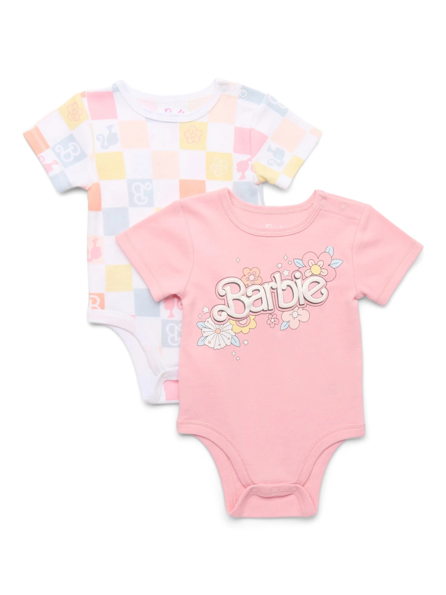 Barbie Baby Girl Bodysuits, 2-Pack, Sizes 0/3 Months-24 Months | Walmart (US)