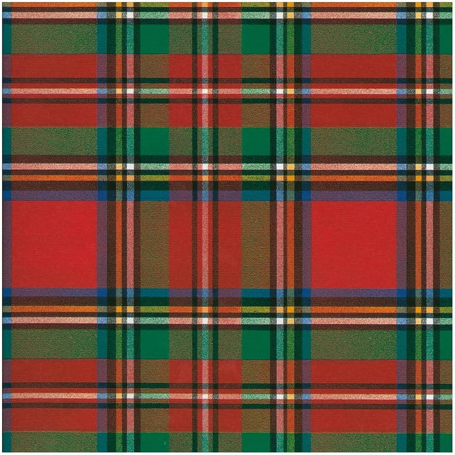 Caspari Scottish Tartan Red Roll Wrap - includes 1 Roll | Amazon (US)