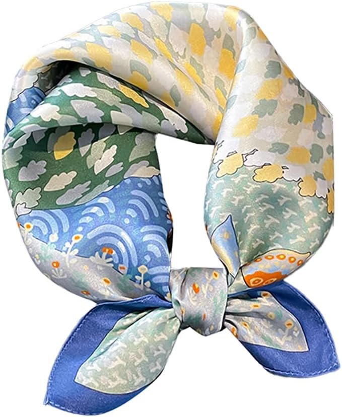 Mulberry Silk Scarfs Neck Scarf 21" Small Square Scarfs hair scarf bandana Neckerchief Headscarf ... | Amazon (US)