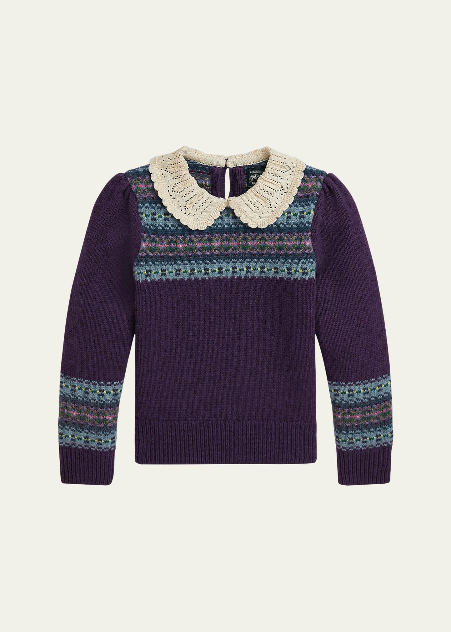Ralph Lauren Childrenswear Girl's Collared Fair Isle Sweater, Size 2-6X | Bergdorf Goodman