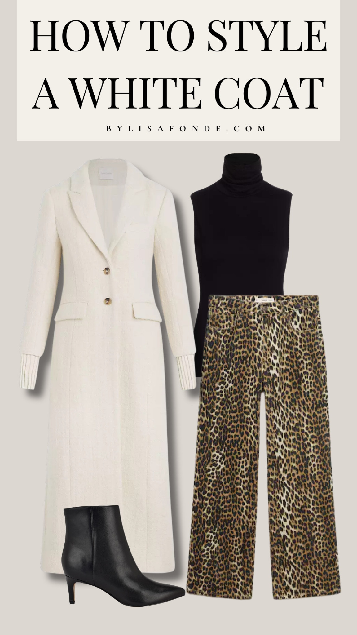 Chic Long White Coat Outfit Idea