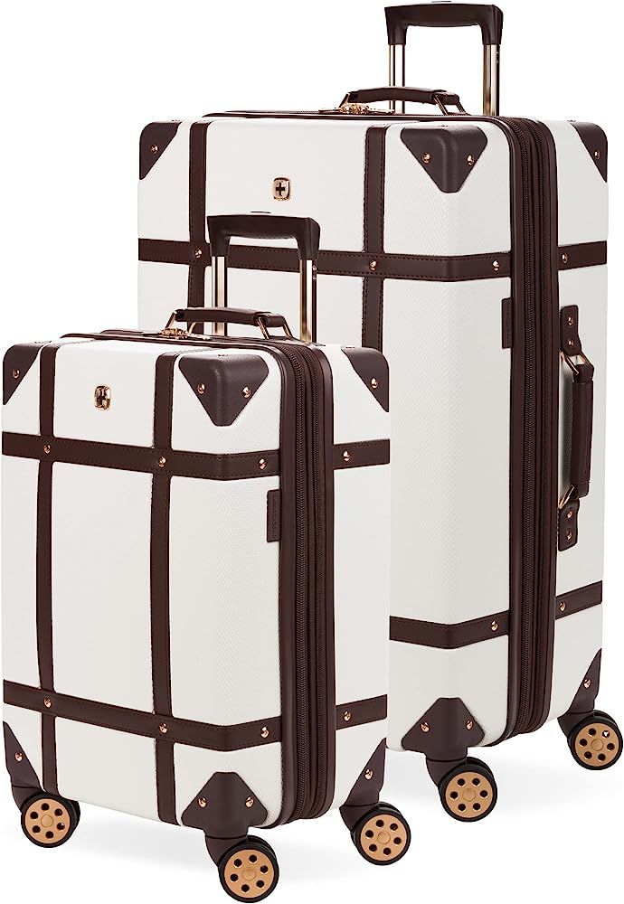 SwissGear 7739 Hardside Luggage Trunk with Spinner Wheels, White, 2-Piece Set (19/26) | Amazon (US)