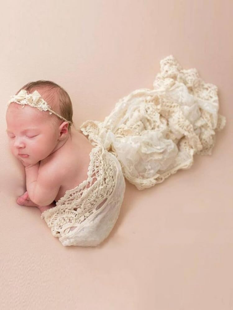Luxury Baby Photography Props Soft Blanket Newborn Photo Shoot Outfits Lace Blanket for Baby Boys... | Amazon (US)