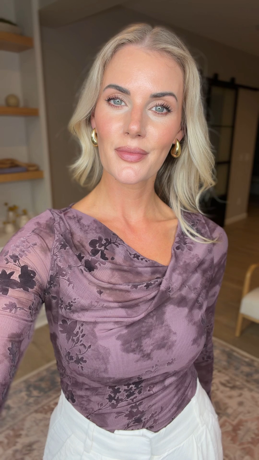 Fall outfit, date night outfit – wearing a small in the long sleeve floral top, and size 26 in the linen trousers. #AmazonFashion #AbercrombieStyle

#LTKootd #LTKSeasonal #LTKWorkwear