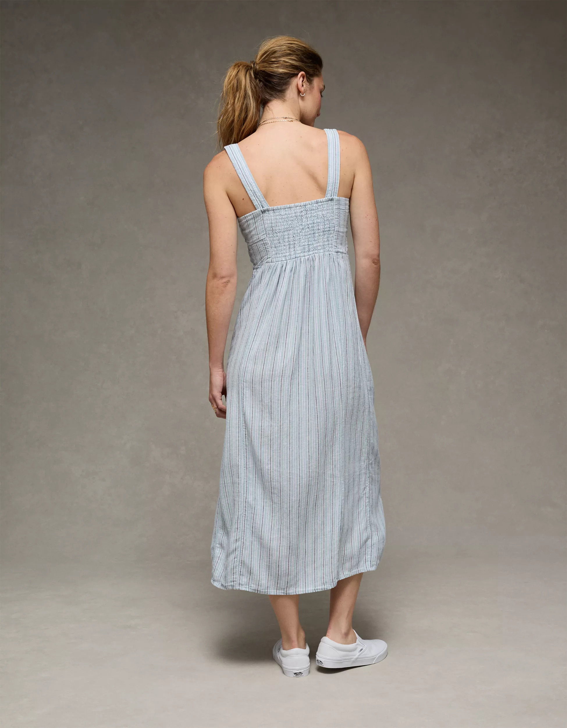AE Catie Corset Column Midi Dress | American Eagle Outfitters (US & CA)