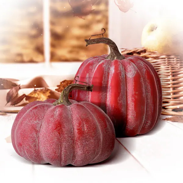 5-6" Waterproof Weathered Pumpkin Set of 2 - Overstock - 32193983 | Bed Bath & Beyond