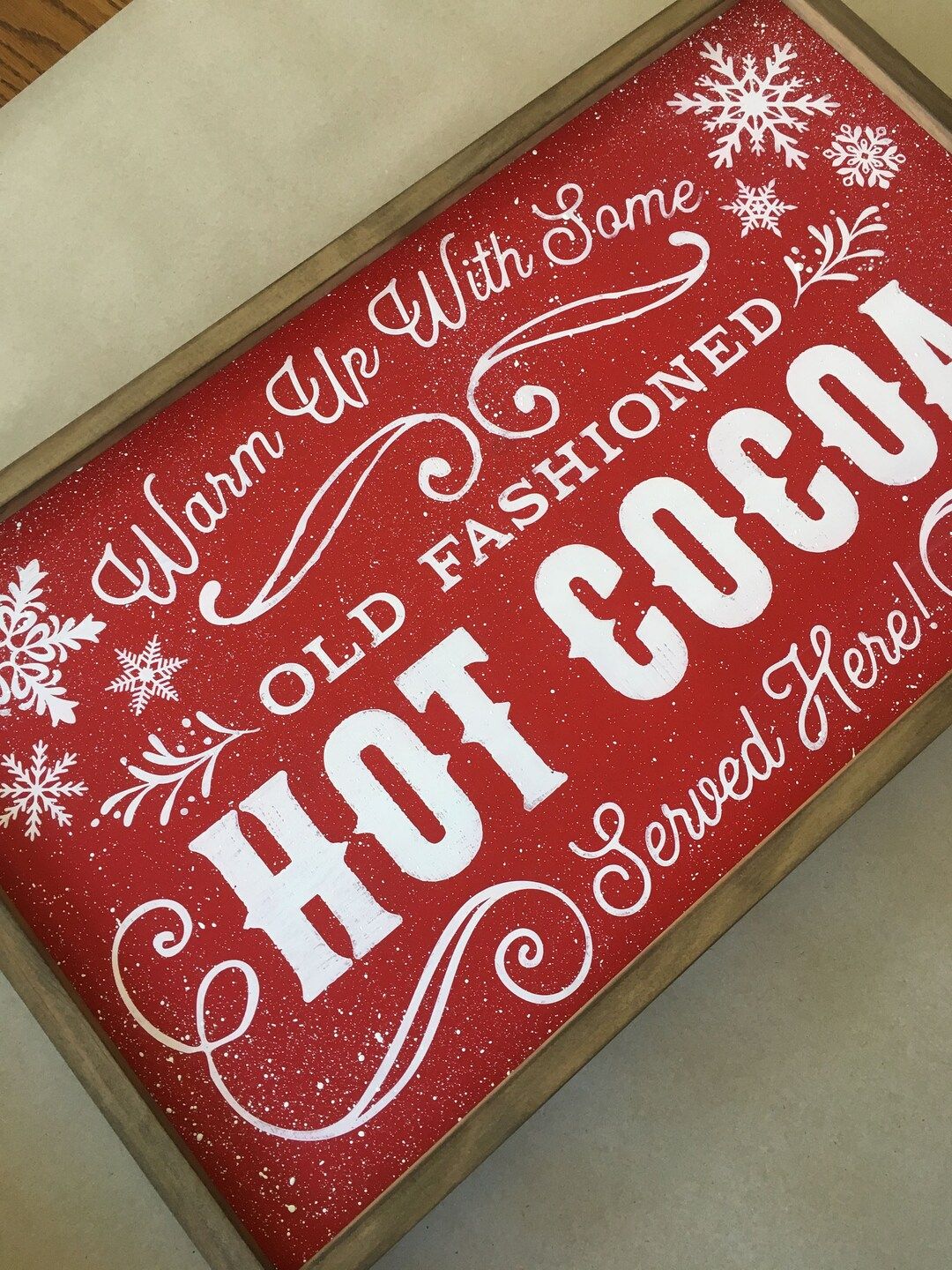 HOT COCOA BAR Framed Chalkboard Wood Sign Christmas Decor Hot Chocolate Bar Farmhouse | Etsy (US)