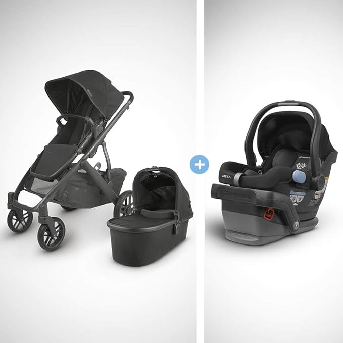 UPPAbaby Vista V2 Stroller - Jake (Black/Carbon/Black Leather) + Mesa Infant Car Seat - Jake (Bla... | Amazon (US)