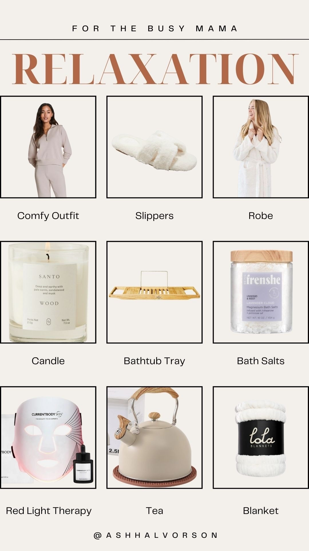 This busy mama tries to prioritize relaxing alone! Here are products that help me relax. 

My red light mask is amazing and I have a discount code for my followers: ASHHALVORSON for 20% off! 

#LTKselfcare #LTKmomlife #LTKGiftGuide