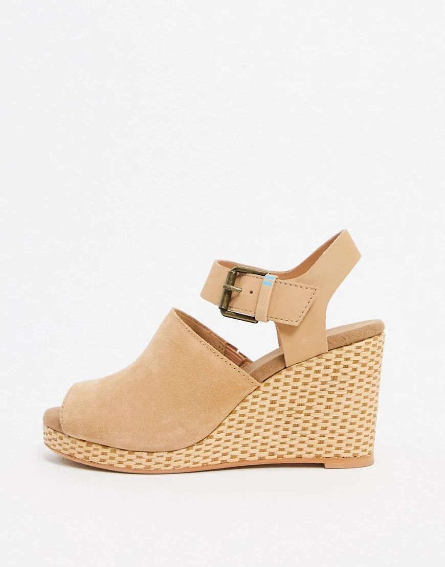 Toms tropez wedge sandals in natural-Neutral | ASOS (Global)