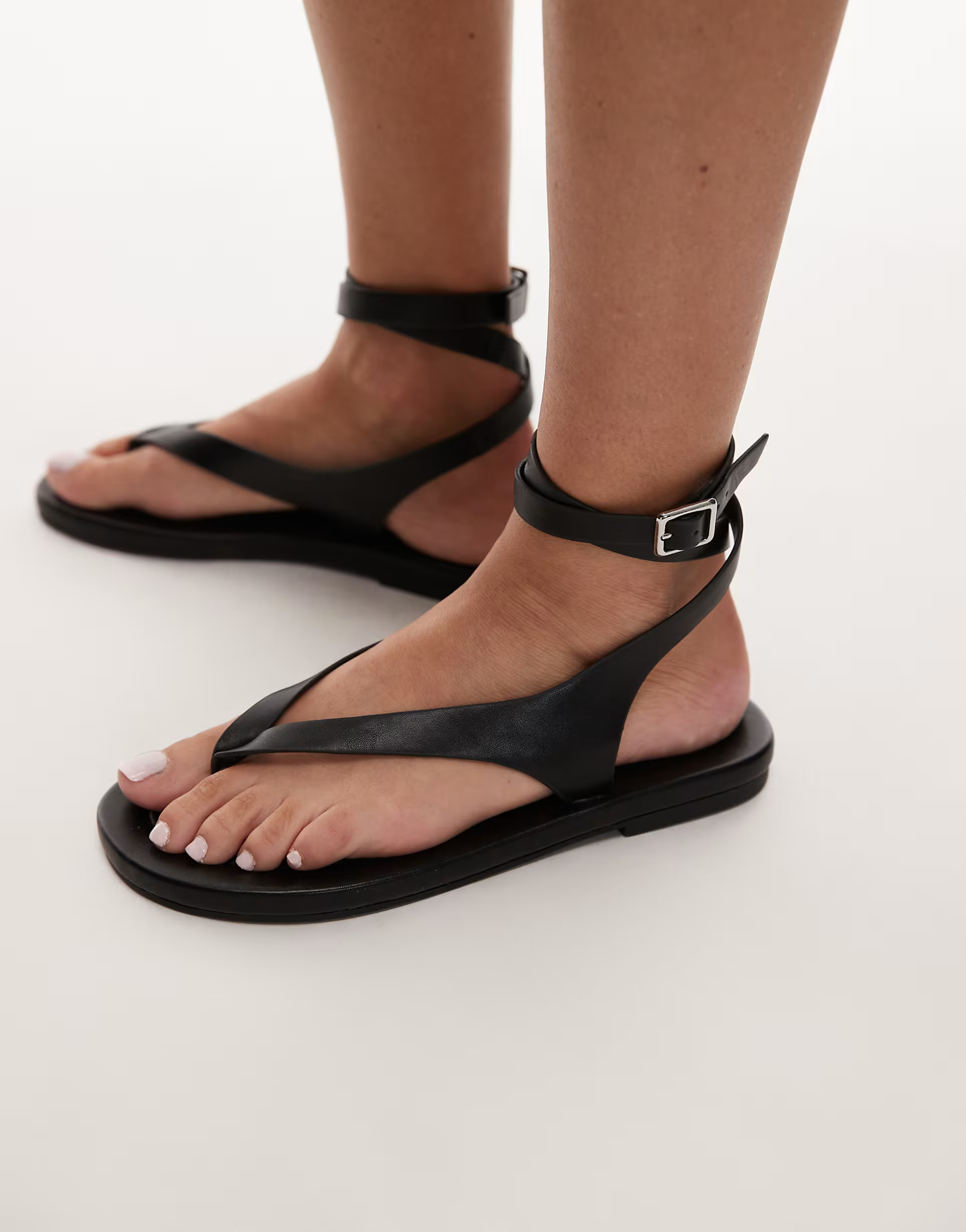 Topshop Jeremiah toe thong sandals in black | ASOS (Global)
