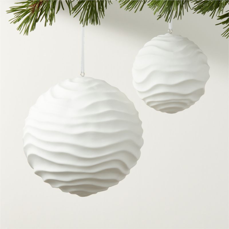 Welle White Bone China Christmas Tree Ornaments | CB2 | CB2