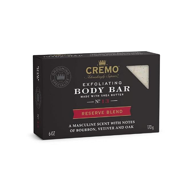 Cremo Exfoliating Reserve Blend Body Bar, An Elevated Blend with Notes of Kentucky Bourbon, Smoke... | Amazon (US)