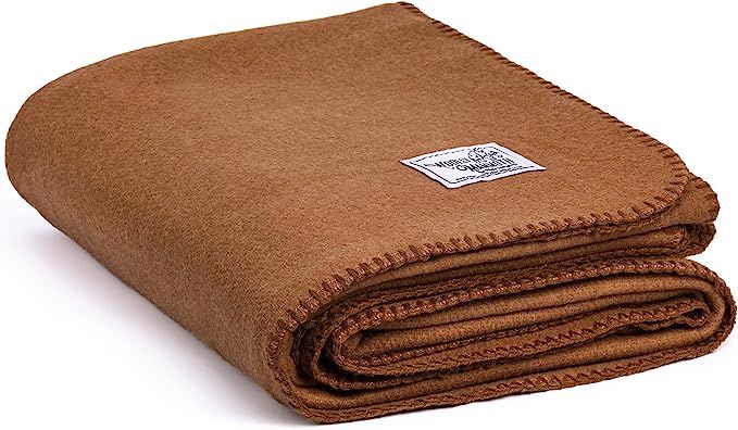 Woolly Mammoth Merino Wool Blanket - Large 66" x 90", 4LBS Camp Blanket | Throw for the Cabin, Co... | Amazon (US)