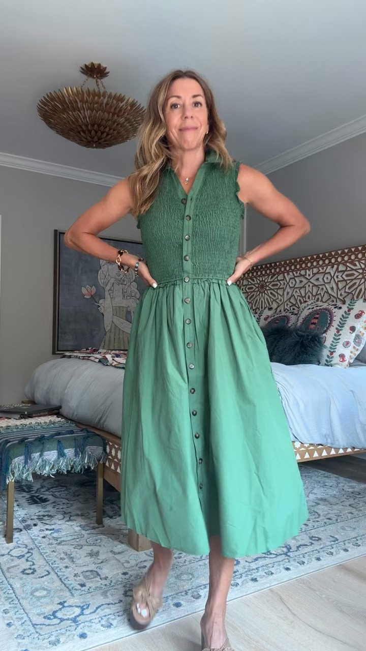 The green, the smocking, the skirt!!