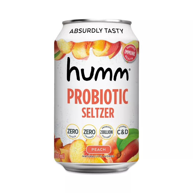 Humm Kombucha, Probiotic Seltzer, Peach | Thrive Market