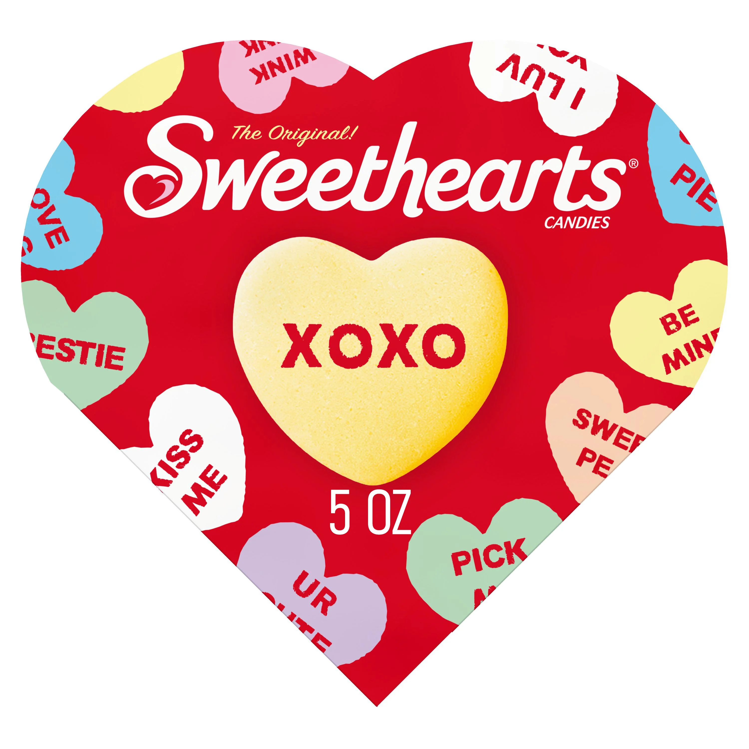 Sweethearts Valentine’s Candy Conversation Hearts 5 oz. Heart Shaped Box | Walmart (US)