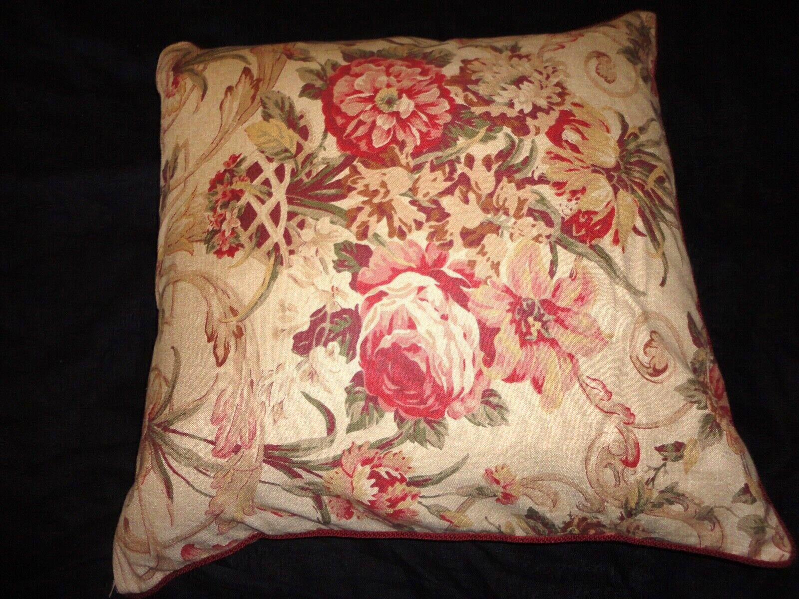VINTAGE RALPH LAUREN GUINEVERE ARAGON MEDIEVAL FLORAL (1) THROW PILLOW 22X22 | eBay US