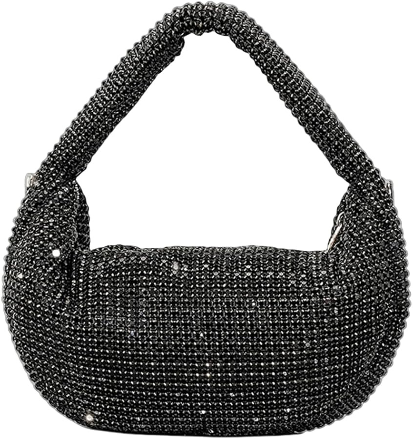 UMREN Bling Full Glitter Knotted Handbag for Women Crystal Rhinestone Hobo Dumpling Bag Diamond E... | Amazon (US)