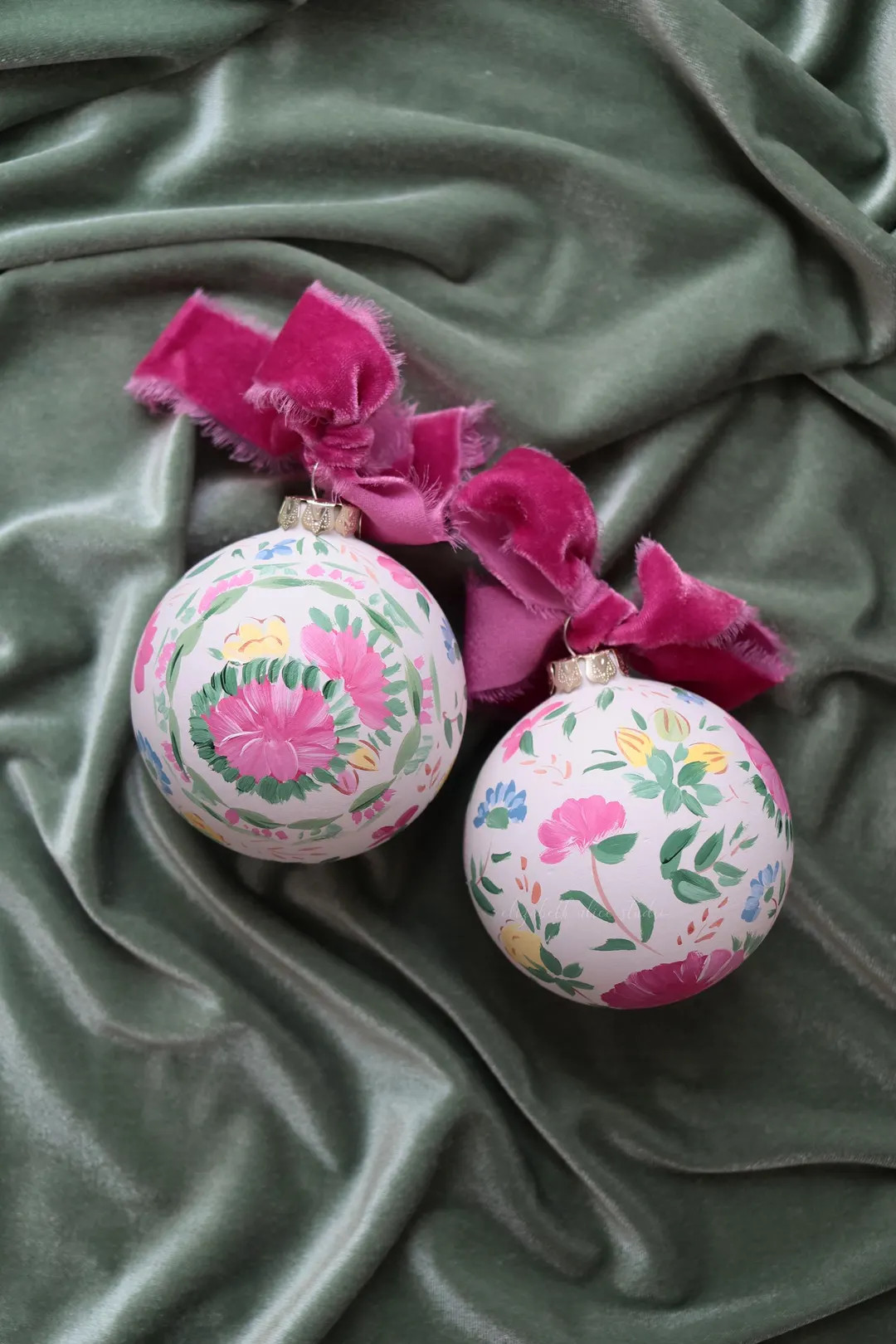 Hand-painted Rose Canton Chinoiserie Ornament With Flower Medallion - Etsy | Etsy (US)