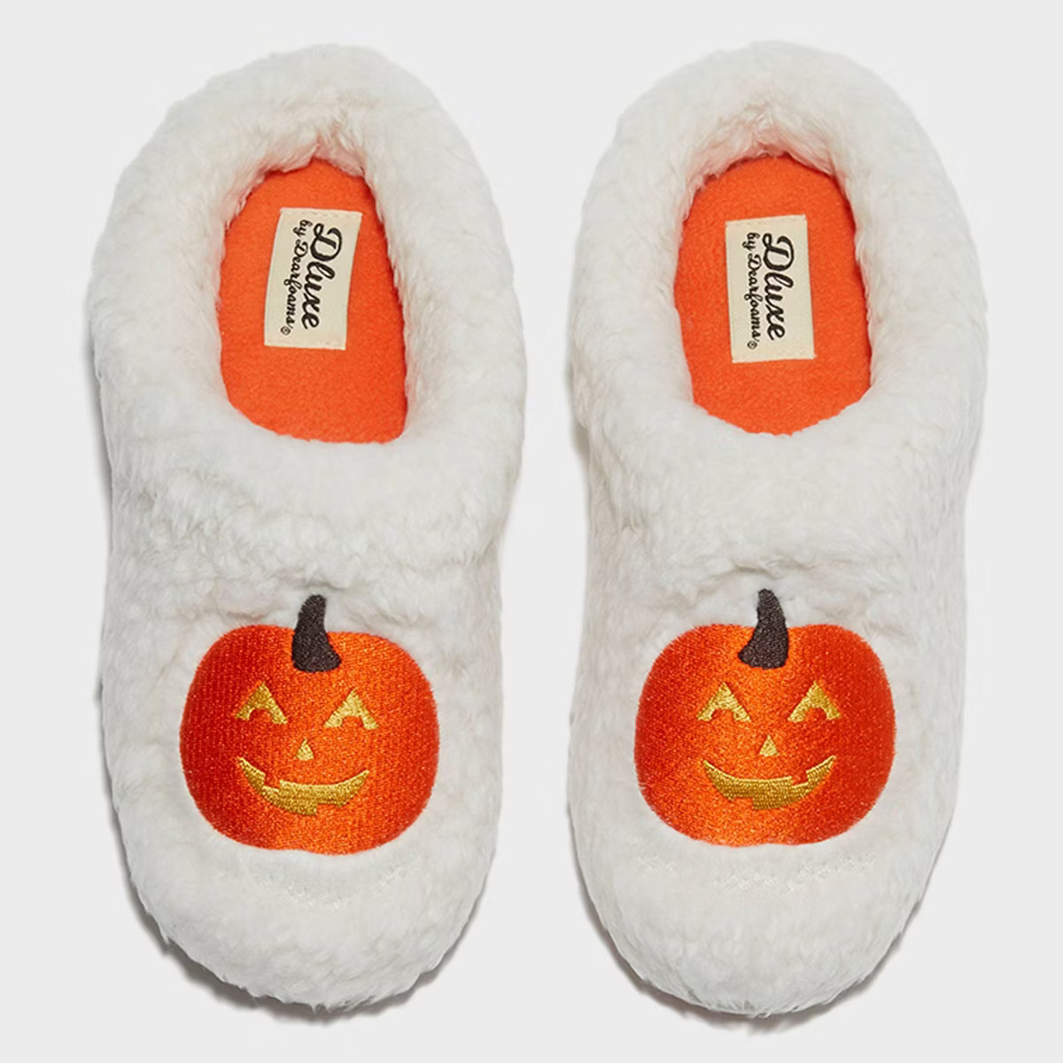 dluxe by dearfoams Women's Pumpkin Slide Slippers - Cream | Target