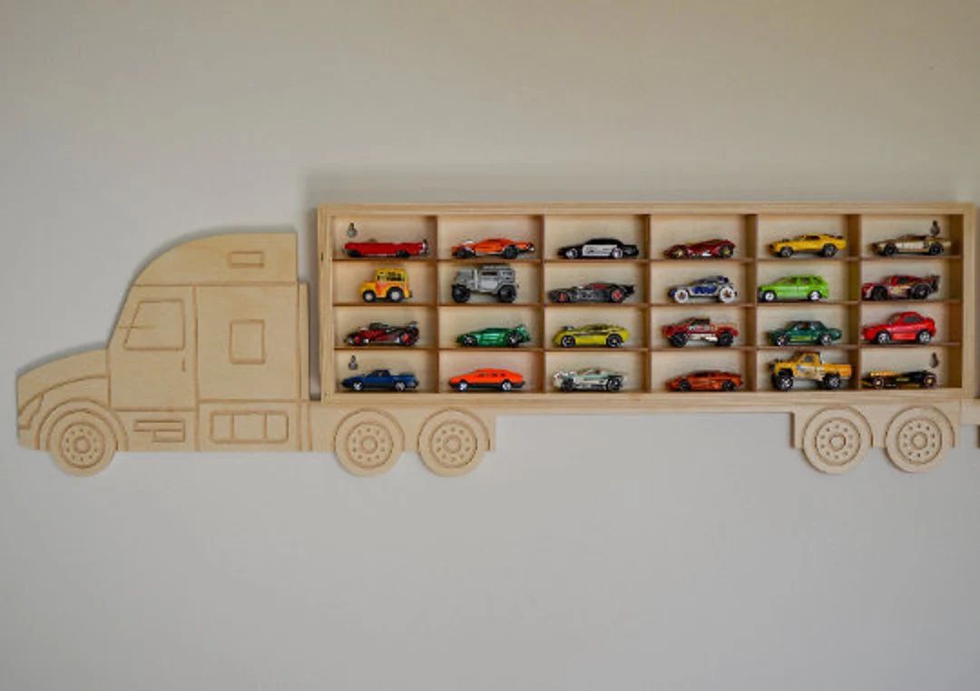 Wood Toy Car Storage Toy Car Storage Shelf for Cars Storage - Etsy | Etsy (US)