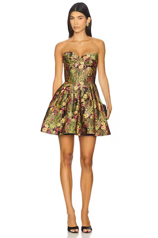 ELLIATT Cindy Strapless Mini Dress in Black Floral Multi from Revolve.com | Revolve Clothing (Global)