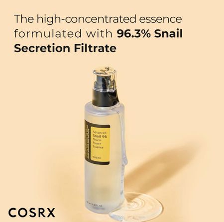 Amazon find currently 1/2 off! COSRX Snail Mucin 96% Power Repairing Essence 3.38 fl.oz 100ml, Hydrating Serum for Face with Snail Secretion Filtrate for Dull Skin & Fine Lines, Korean Skincare

#LTKbeauty #LTKsalealert