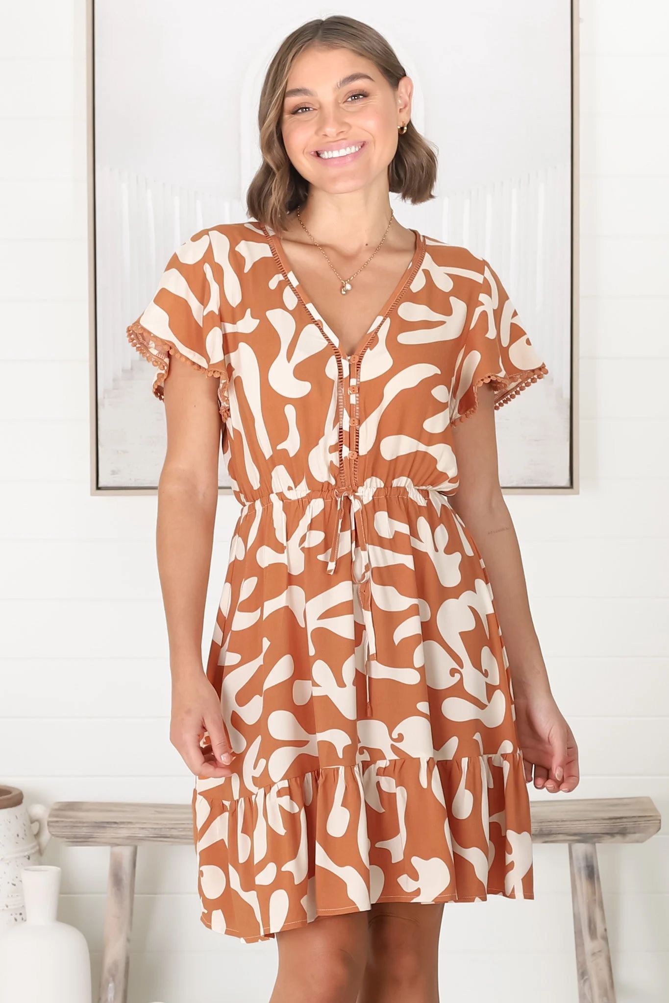 Shop Dresses: Dee - Jaxie Mini Dress - Rust | saltycrush.com | Salty Crush
